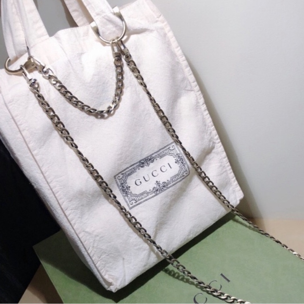 Gucci White Quilted Totes